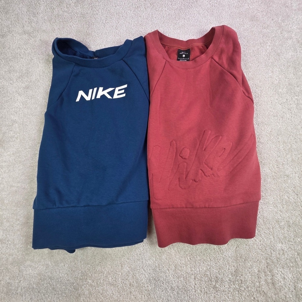 Nike Dri-FIT Cropped Sweatshirt Lot Womens L Athletic Pullover Training 2 Pack